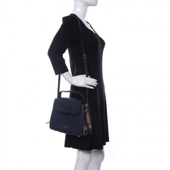 Authentic BURBERRY Derby Calfskin House Check Small Camberley Slate Blue - Picture 3 of 12